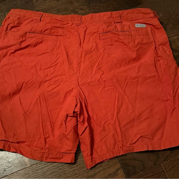 Columbia Men's Bright Reddish/Orange Flat Front Shorts - Picture 2 of 4
